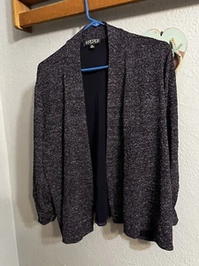 Kasper Womens Jacket Size XL Purple 3/4 Cuffed Sleeve Open - Picture 1 of 7
