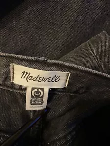 Madewell Crop Balloon Jeans Size 28 Black Denim Button Fly 100% Cotton FTC.org - Picture 1 of 11