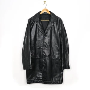 Giacca/Cappotto Jeff Banks Nero Vera Pelle Uomo Petto Medio 40 - Foto 1 di 5