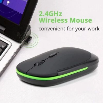 2.4 GHz Wireless Mouse Cordless Mice Optical Scroll For Laptop PC Computer + USB - Image 1 of 4