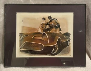 Batman & Robin Batmobile TV Adam West & Burt West Framed 11 X 14 B/W Print Rare - Picture 1 of 3