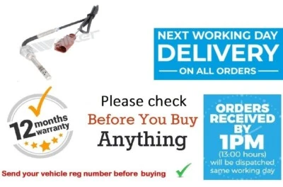 Exhaust Gas Temp Sensor for VW TOUAREG 3.0 V6 TDI 2010 to 2018 Before DPF - New - Изображение 1 из 4