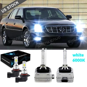 For Cadillac DTS 2006-2010-4PC Xenon HID Headlight HI/LO & LED Fog Light Bulbs - Picture 1 of 12
