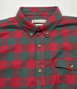 NWT Southern Proper Mens L Long Sleeve Button Down Plaid Flannel Shirt Red - Picture 1 of 18