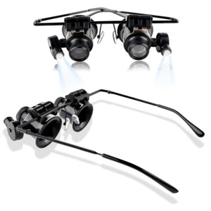 20X Eyeglass Magnifying Magnifier Jewelers Diamonds Eye Jewelry Loupe LED Lights - Picture 1 of 13