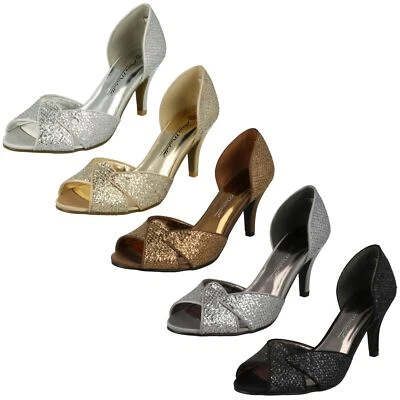 Ladies Anne Michelle Slip On Heeled Shoes 'F1R0309'