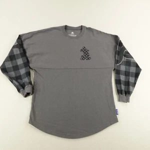 Disney Shirt Mens XS Gray Plaid Sleeve Spirit Jersey Disneyland Resort Mickey - Picture 1 of 10