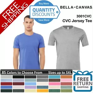 BELLA + CANVAS Men CVC Jersey T Shirt ring-spun cotton Blend Up To 5XL 3001CVCc - Picture 1 of 142