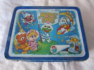 VTG metal Jim Henson's Muppet Babies LUNCHBOX Kermit Miss Piggy Thermos brand - Picture 1 of 8