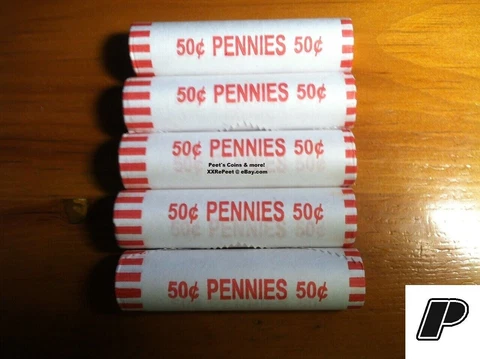 (5 Rolls) 2023 P Lincoln Shield Cents Penny BU Rolls from Fed Box Cover