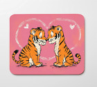 Tapis de souris rectangulaire antidérapant Valentines Day Two Tigers In Love 9,5"x8" tapis de souris rectangle antidérapant