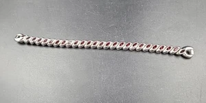NICE 6" BRETTON STRETCH SILVER WATCH BAND WITH 26 MARQUIS GARNET STONES - Picture 1 of 7