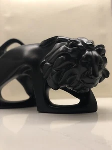 Impresionante Modernista Escultura de Cerámica León Negro C. Shultz ~ Firmada y Fechada - Imagen 1 de 6