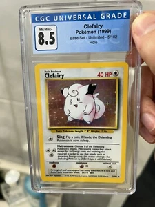 1999 Pokemon Base Set Holo Clefairy 5/102 CGC 8.5 NM/MINT+ - Picture 1 of 2