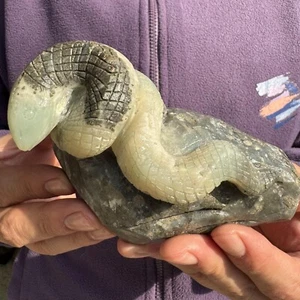 Serpiente de Calcita Caribeña - Exhibición Natural Tallada a Mano Alta Calidad - Imagen 1 de 10