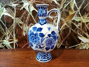 DE PORCELEYNE FLES Delft, schöner Krug 22,5cm mit  Blumendekor - Picture 1 of 6