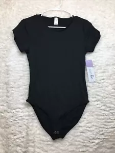 Bodysuit Ladies M Snap Closure Black Beauty Ribbed Just Be... NWT - Picture 1 of 13