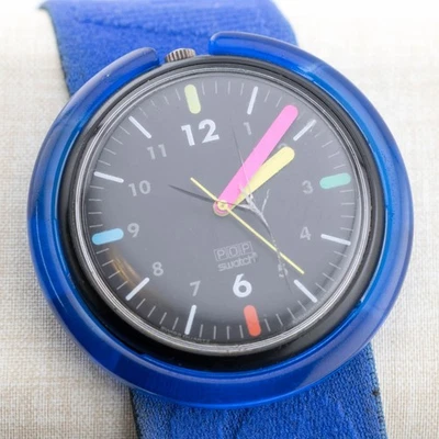 POP SWATCH Swiss Made Blue-Tone Quartz Analog Unisex Watch New Battery - Image 1 of 4