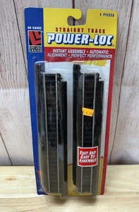 Life-Like Trains Power-Loc 9" STRAIGHT Track Set HO Gauge 4 Pieces # 21302 NOS - Picture 1 of 7