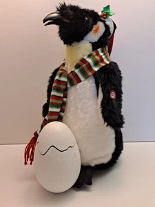 Gemmy animierter Weihnachtspinguin Mama & Baby Ei Duett Musical FUNKTIONIERT Vintage - Bild 1 von 8