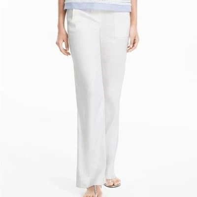 Брюки White House Black Market из льняной смеси размер 12 белые средняя посадка - Изображение 1 из 4