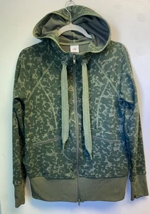 CAbi Green Marathon Hoodie Full Zip Womens size S Camo Print 6030 Pockets - Picture 1 of 7