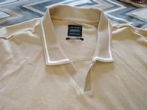 Camisa Polo Jon Parka 4XL Beige Blanco Puños Punta Cuello Algodón Mercerizado - Imagen 1 de 8