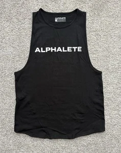 alphalete Activewear mens performance Fit Tank Top T-shirt Size M Black stretch - Picture 1 of 6
