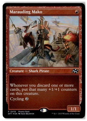 MTG Foil Marauding Mako - Promo Pack: Aetherdrift Moderately Played English - Image 1 of 2