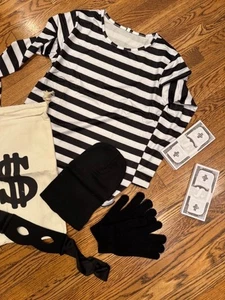 Bank Robber Kids Halloween Costume New - Foto 1 di 8