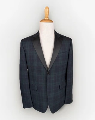 Chaqueta de esmoquin Ralph Lauren verde y azul marino para hombre 40S 100 % lana, solapa de grosgrain Foto 1 de 4