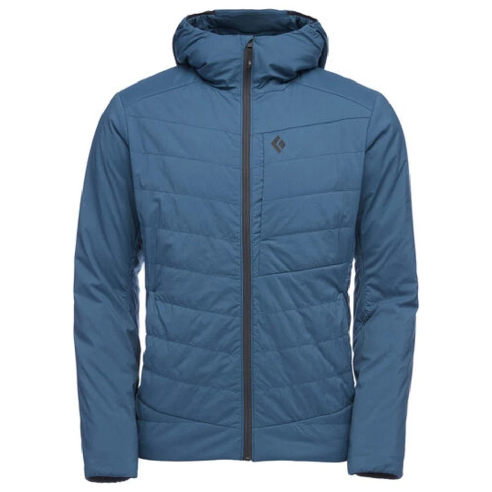 Chaqueta con Capucha Para Hombre Negra Diamante Primera Luz Elastizada Talla Grande Azul Medianoche Foto 1 de 4