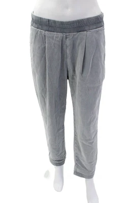 James Perse Womens High Rise Drawstring Twill Trouser Pants Gray Cotton Size 1 - Изображение 1 из 4