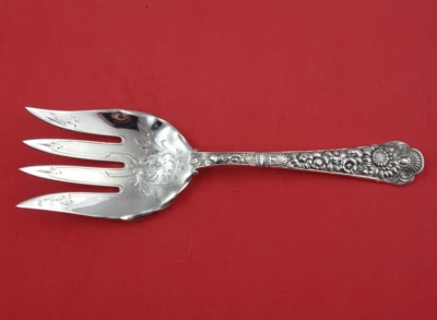Cluny by Gorham Sterling Silver Fish Serving Fork Bright-Cut 8 3/4" Heirloom - Image 1 of 3