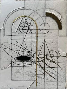 Dentro il cielo III Walter Valentini Opera Acquaforte Forme Geometriche Dipinto - Imagen 1 de 1