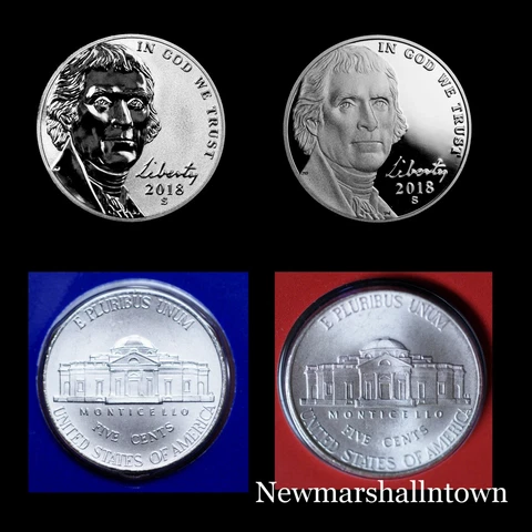 2018 P+D+S+S Jefferson Reverse Proof, Proof and Mint Wrap from Mint Proof Set Cover