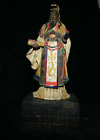 19.2"Old China Wucai Porcelain Pottery Qin Shi Huang First Emperor of Qin Statue