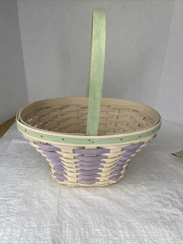 Longaberger 2004 Large Easter Basket- Whitewashed,  New Cover