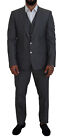 DOLCE & GABBANA Suit Gray MARTINI 3 Piece Slim Fit EU52 / US42 / L 3600usd