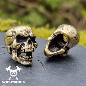 1 x Messing Skull groß Totenkopf Beads Paracord Lanyard Antik Bronze EDC - Bild 1 von 9