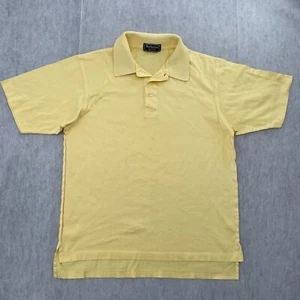 Burberrys Shirt Adult Small Yellow Polo Solid Cotton Made In USA Logo Mens S - Picture 1 of 12