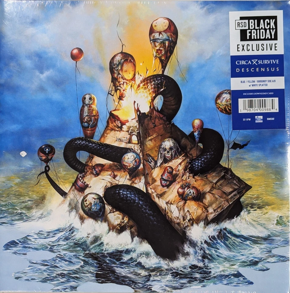CIRCA SURVIVE Descensus SEALED 2LP Blue, Yellow, & Burgundy & w/White Splatter - Image 1 of 1