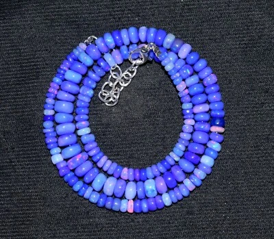 Collar de cuentas de ópalo etíope natural de 16" con cuentas de ópalo de fuego Wello Foto 1 de 4