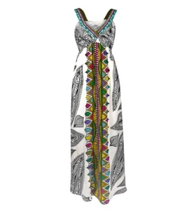 Vestido Tibi Maxi Estampado Abstracto Seda 2 Nuevo - Imagen 1 de 11