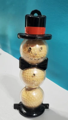 Vintage Dunlop Golf Ball Snowman Dunlop Gold Cup Golf Balls Christmas Ornament - Image 1 of 4