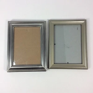 Gebürstetes Metall Foto Bilderrahmen Lot 2 Rechteck 8,5 x 6,5 in Staffelei Schreibtisch Tisch - Bild 1 von 12