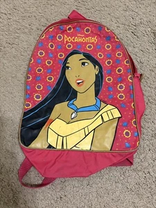 Vintage 90s Disney Pocahontas Kids Backpack Book Bag Red - Picture 1 of 10