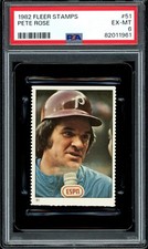 1982 Fleer Stamps #51 PETE ROSE  Phillies  PSA 6 EX-MT  TOUGH Low Pop/Looks Mint