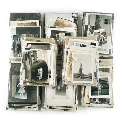 批量 100 张以上 随机 旧 JUNK 照片 - 原版黑白 复古快照 — 第 1/2 张图片