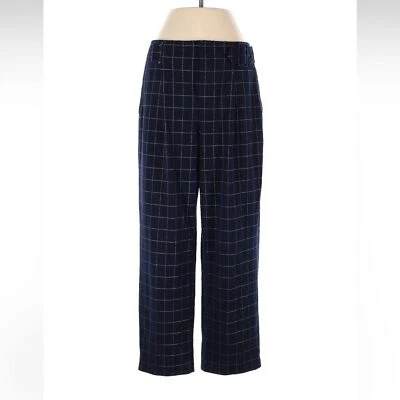 Pantalones de vestir Club Monaco azul y blanco ventana panel a cuadros pierna recta talla 4 Foto 1 de 4